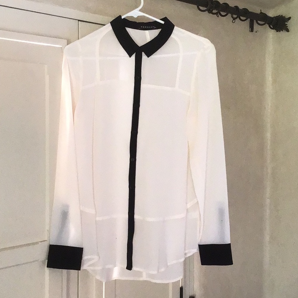 Women’s Trouvé Long Sleeve Silk Blouse XS